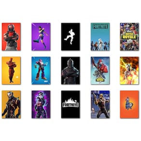 Kit 15 Placas Decorativas Fortnite 15 Peças Em Mdf 30X20Cm
