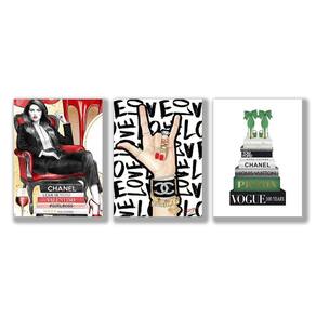 Kit 3 Placas Decorativas Fashion Arte Decoração Mdf