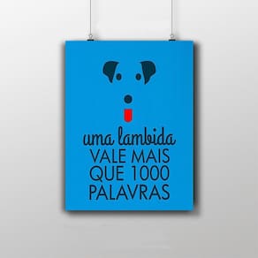Placa Decorativa Cão Frase Lambida 20X30Cm