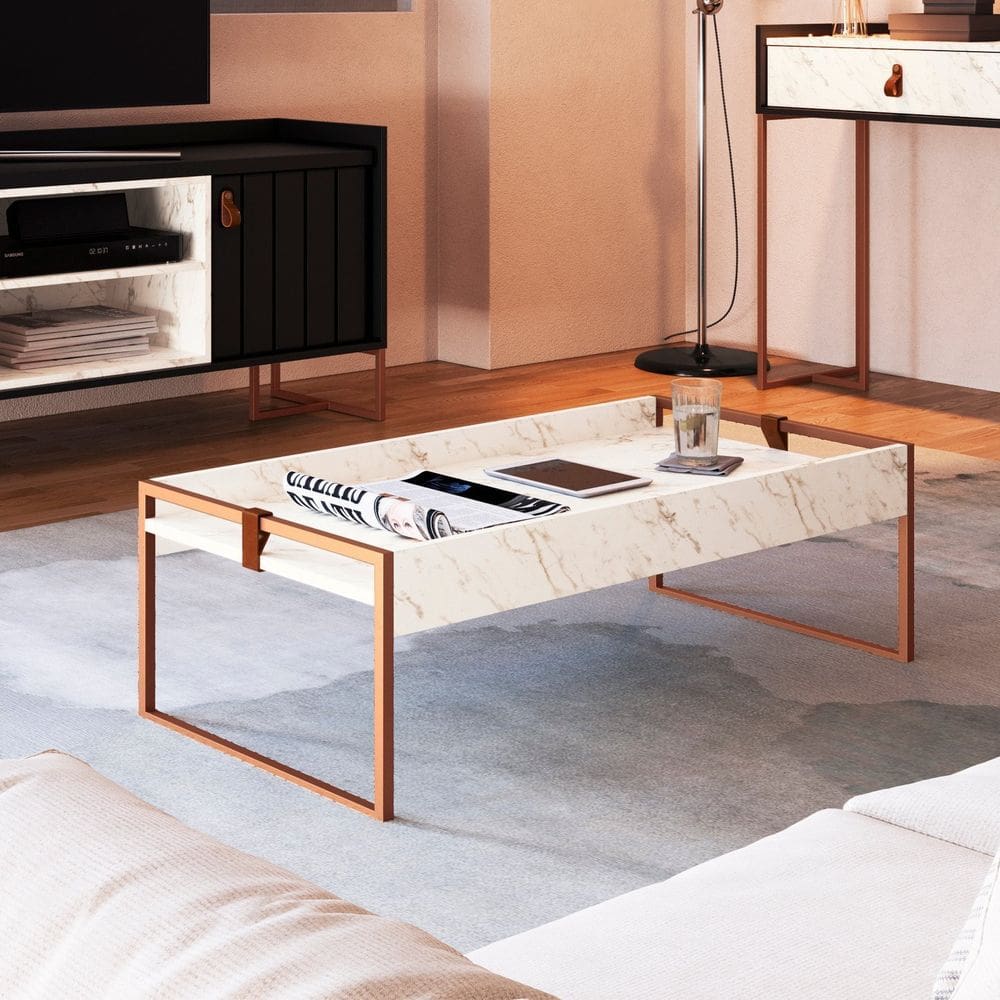 Mesa Centro Columbia Retangular Volakas Volakas