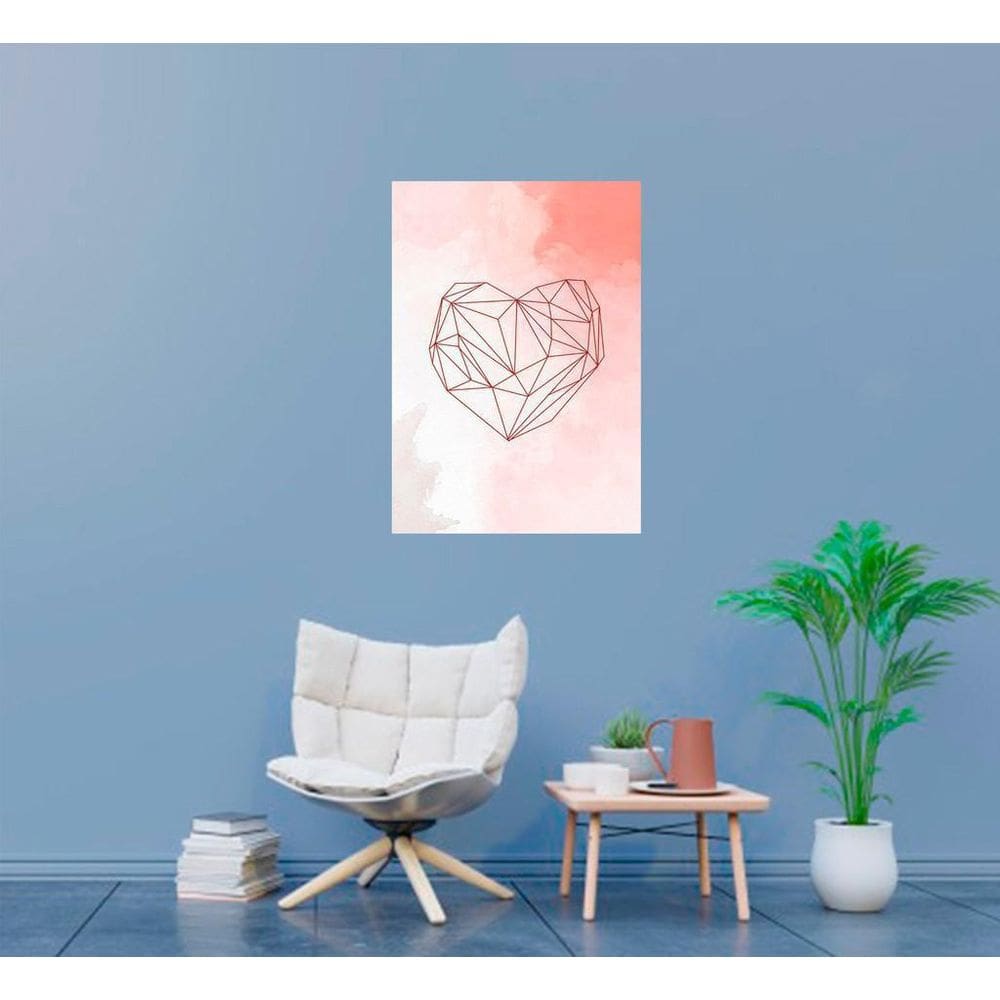 Placa Decorativa Desenho Coração Simples 20X30Cm
