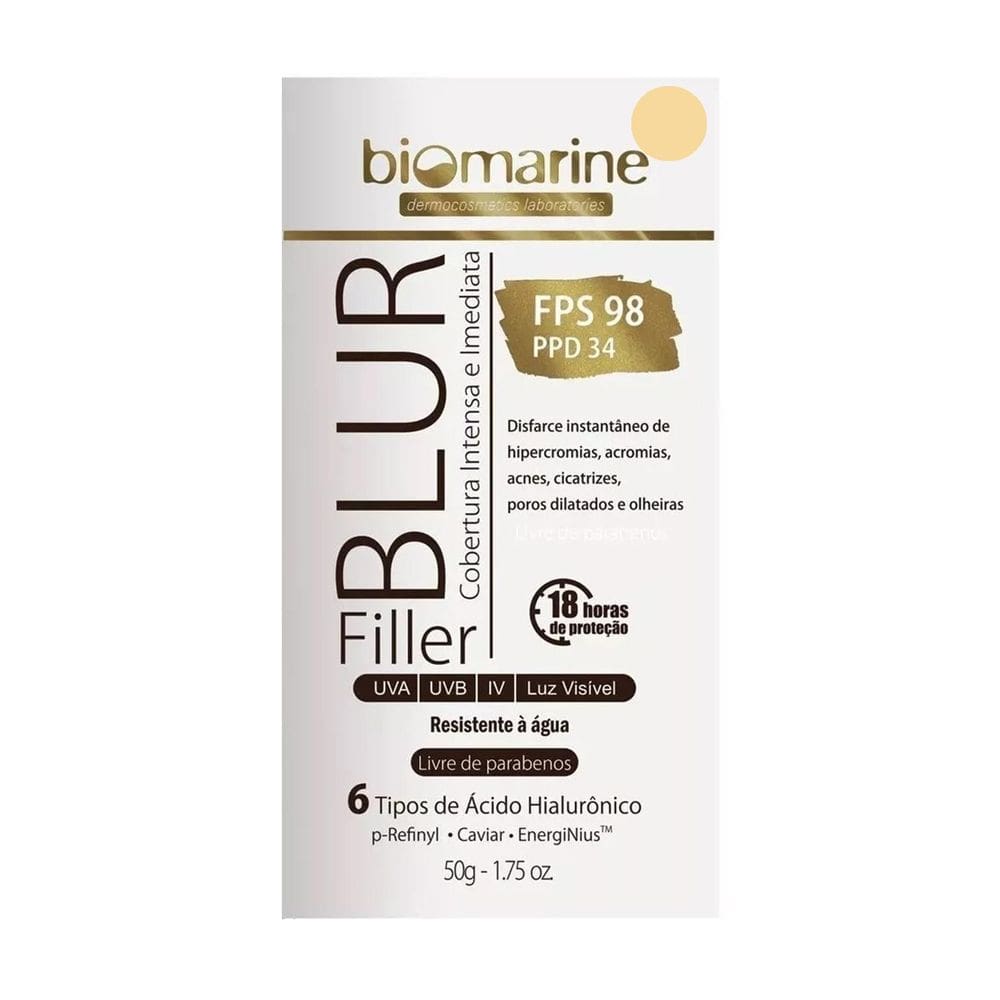 Blur Fps98 Filler 18H Proteção Biomarine 50G Bege Médio