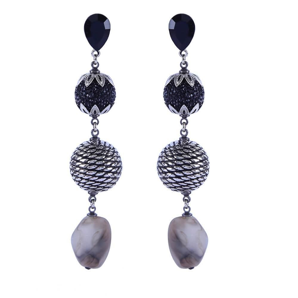 Brinco Armazém Rr Bijoux Prata Com Pedra