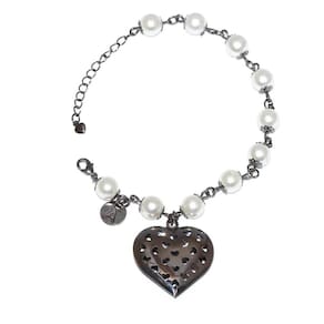Pulseira Armazem Rr Bijoux Pingente Coração Grafite