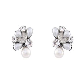 Brinco Armazem Rr Bijoux Cristais Com Perola Grafite