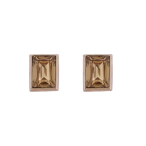 Brinco Armazem Rr Bijoux Quadrado Cristal Dourado