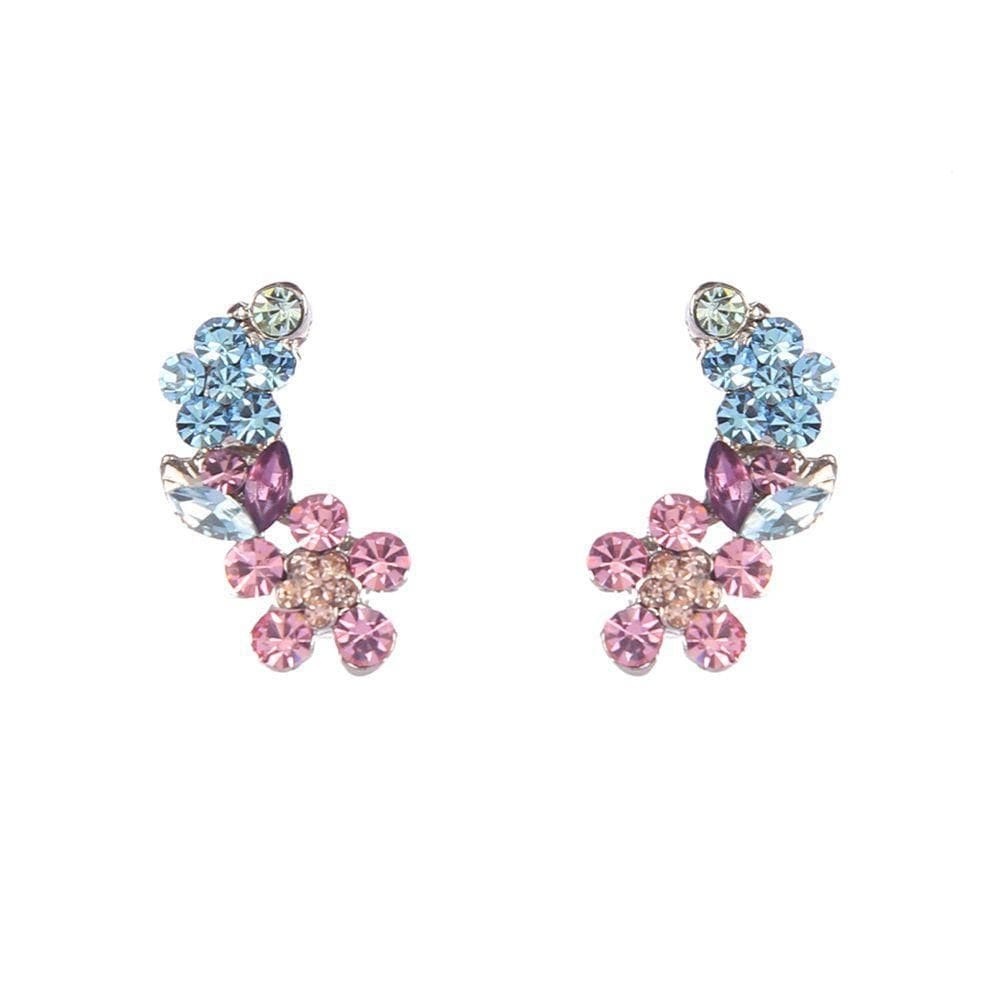 Brinco Armazem Rr Bijoux Ear Cuff Flor Rosa E Azul