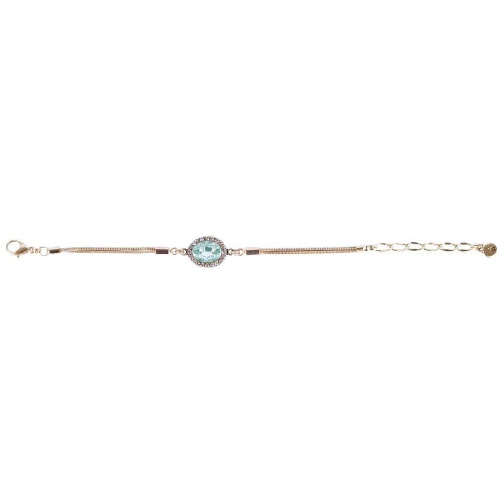 Pulseira Armazém Rr Bijoux Corrente Cristal Oval Verde