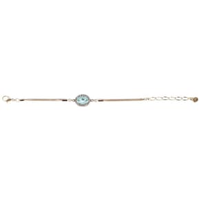 Pulseira Armazém Rr Bijoux Corrente Cristal Oval Verde