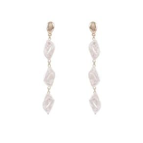 Brinco Comprido Armazem Rr Bijoux Pedra Fosca Dourado