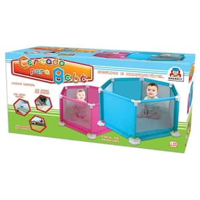 Cercado Para Bebê Cercadinho Rosa Com Tapete De Eva Braskit