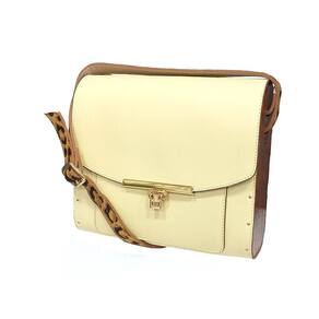 Bolsa Couro Com Lateral Em Madeira Grande Alça Animal Print