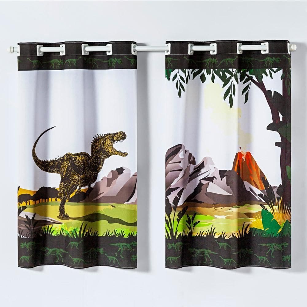 Cortina Kids Infantil Varão Oxford 2Mx1,30M Dinossauro