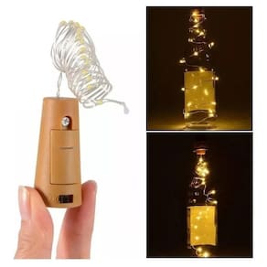 Rolha Fio de Luz LED 20 Leds 2m Branco Quente - Coisaria