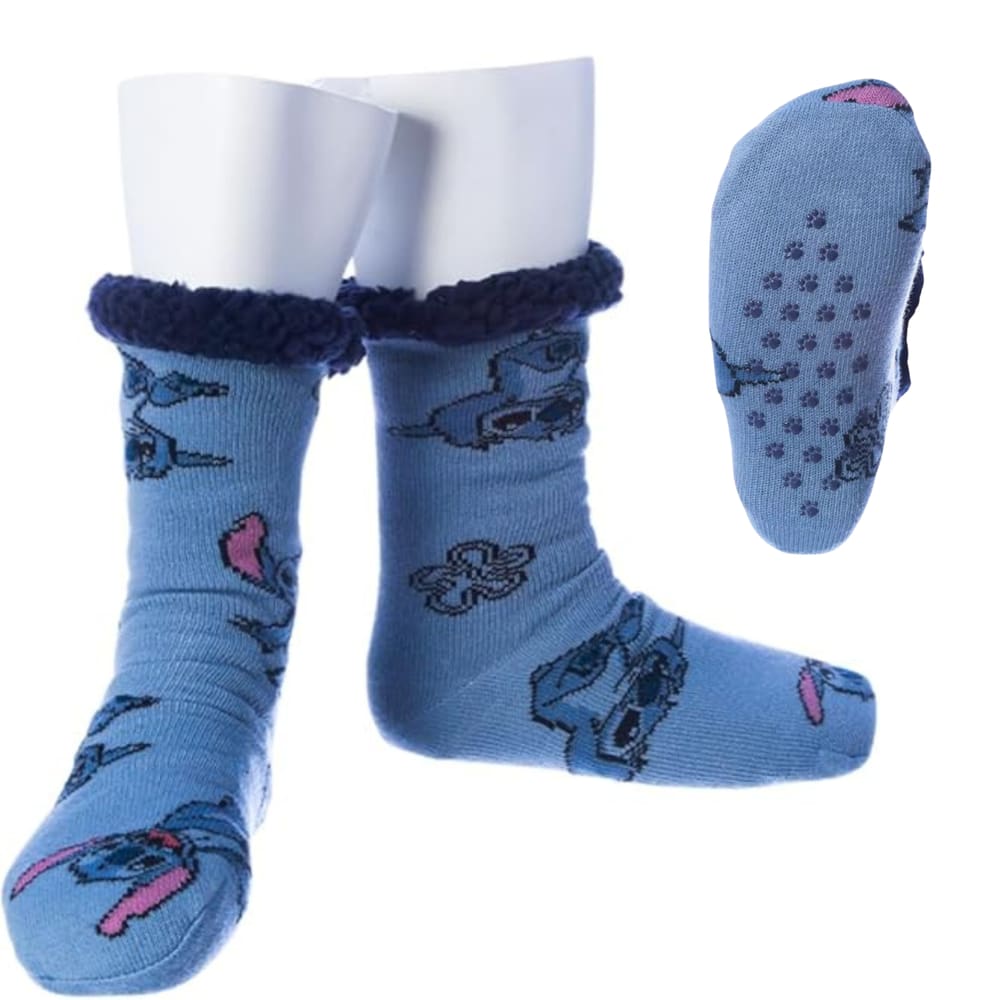 Meia Pantufa Cozy Disney Stitch Antiderrapante Tamanho G