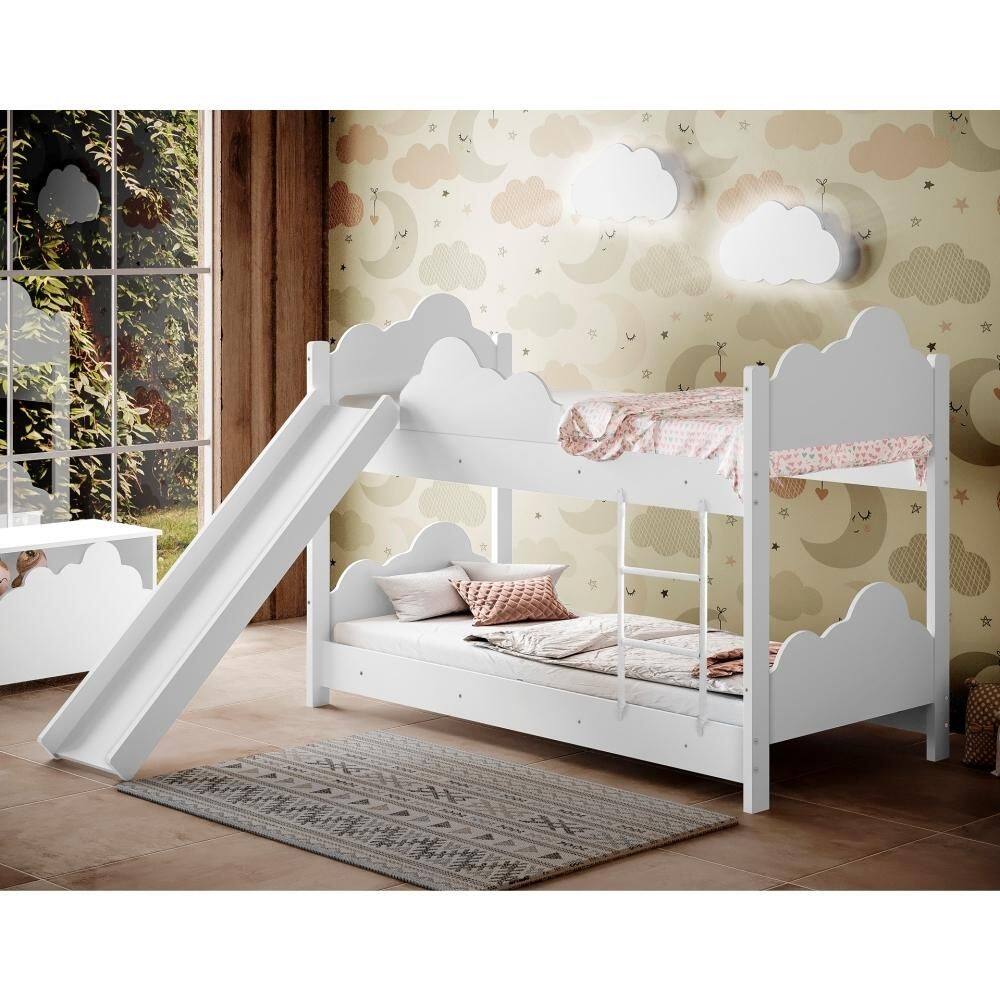 Beliche Ayla Branco com Escorregador e 2 Luminárias Sonhos de Luz