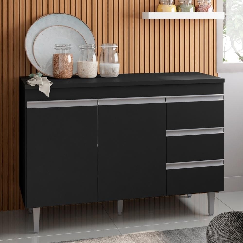 Bancada Tamires 1,2 Preto sem Tampo