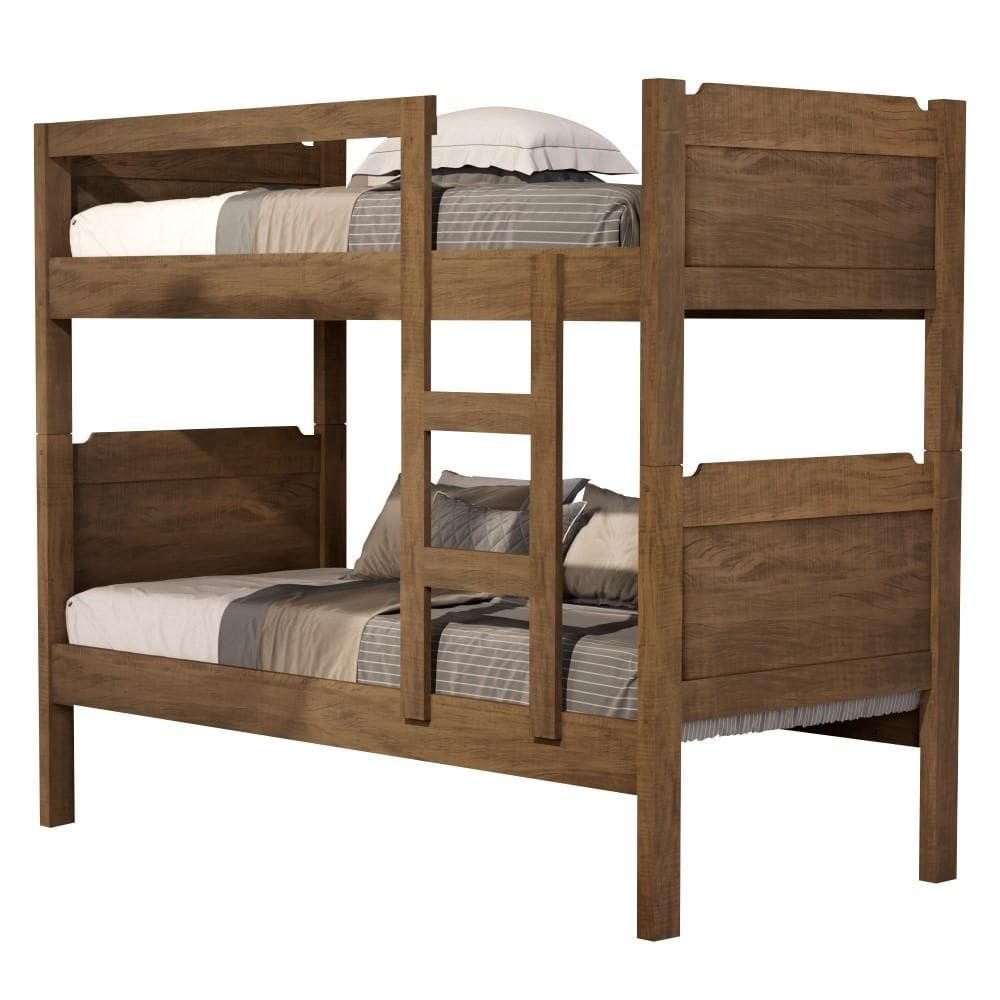 Beliche Kassandra Solteiro Castanho com Colchões