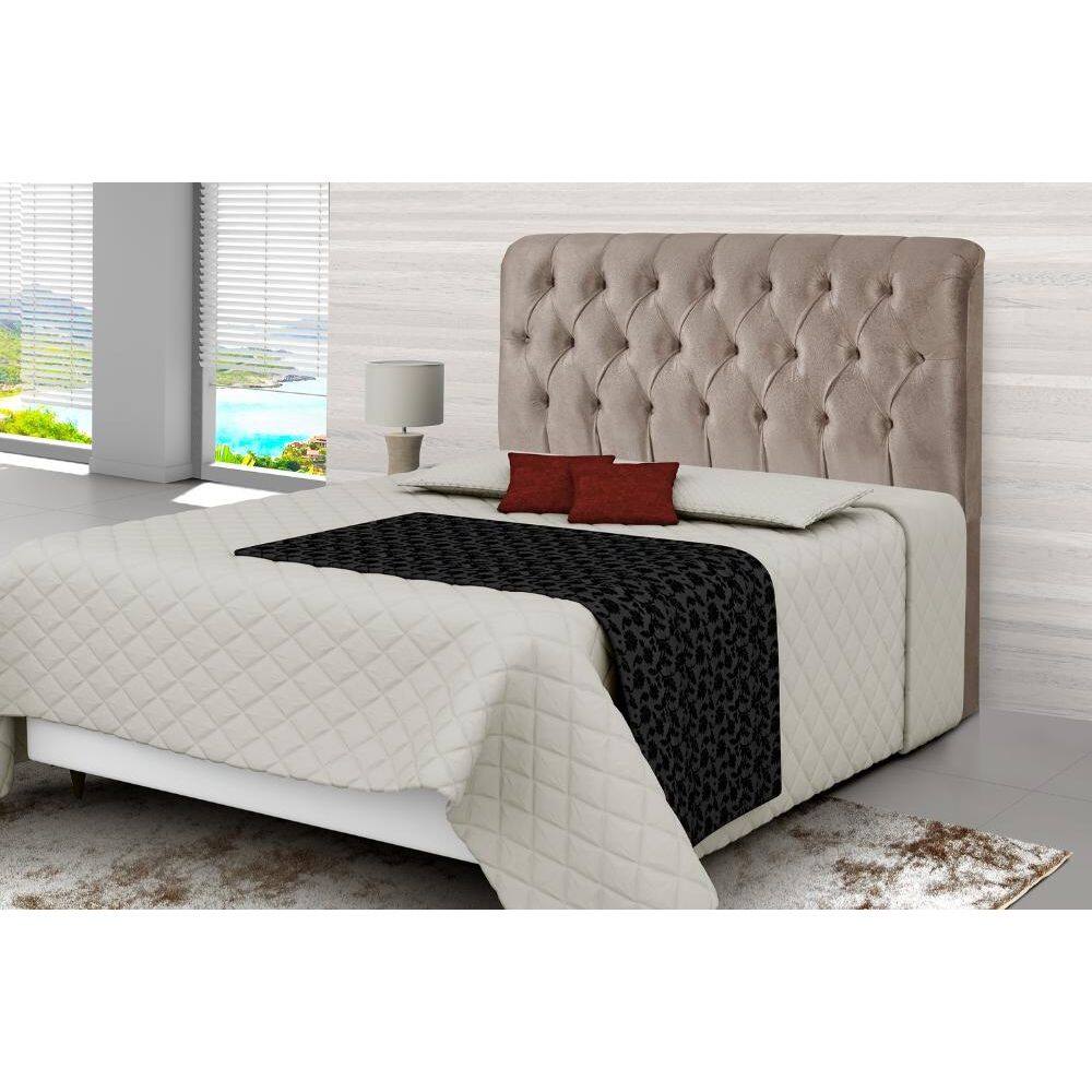 Cabeceira King Estofada Atenas Palha