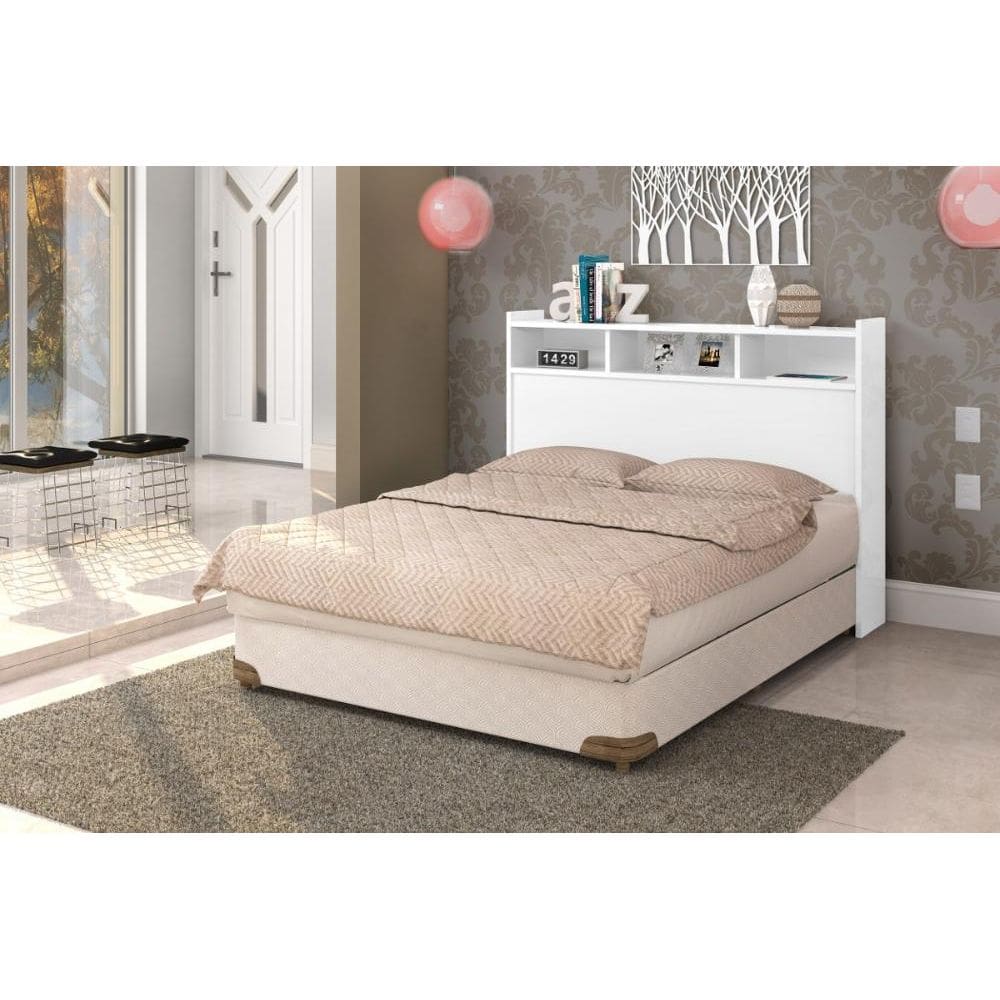 Cabeceira Cama Casal Melissa Box Branco