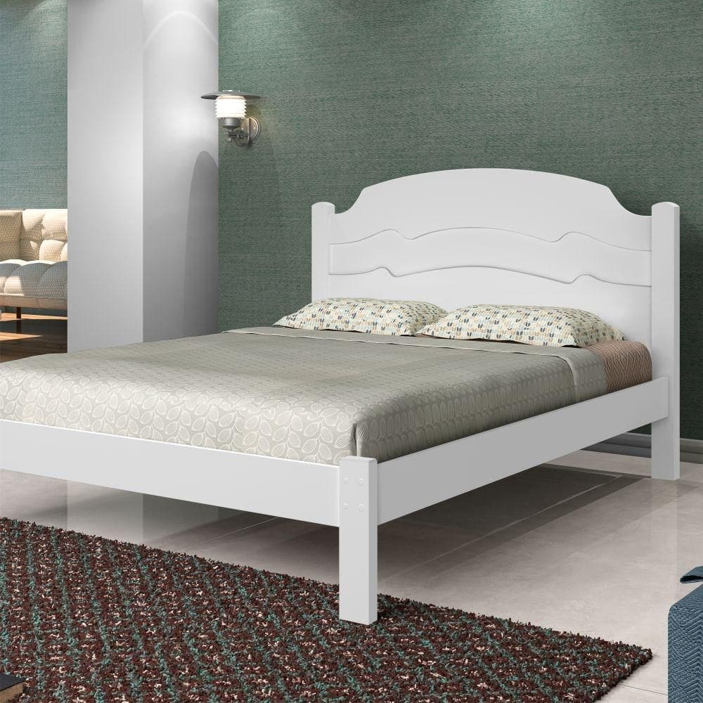 Cama Casal com Cabeceira Singapura Branco