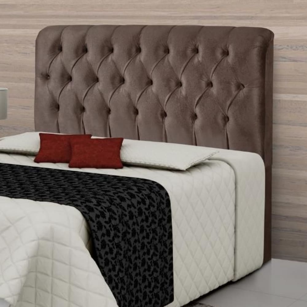 Cabeceira Queen Estofada Atenas Chocolate