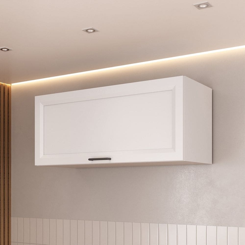 Armario Aéreo Porta Basculante 80cm Soho Cabecasa Madeiramadeira Branco