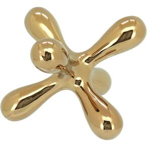 ADORNO DECORATIVA ENFEITE CASA MOLÉCULA METAL 19x19x19cm DOURADO