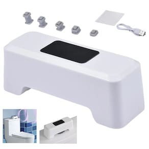 Sensor de Descarga Inteligente Automatico Bateria Recarregavel USB Privada Vaso Sanitario Banheiro Lavabo Casa Hotel