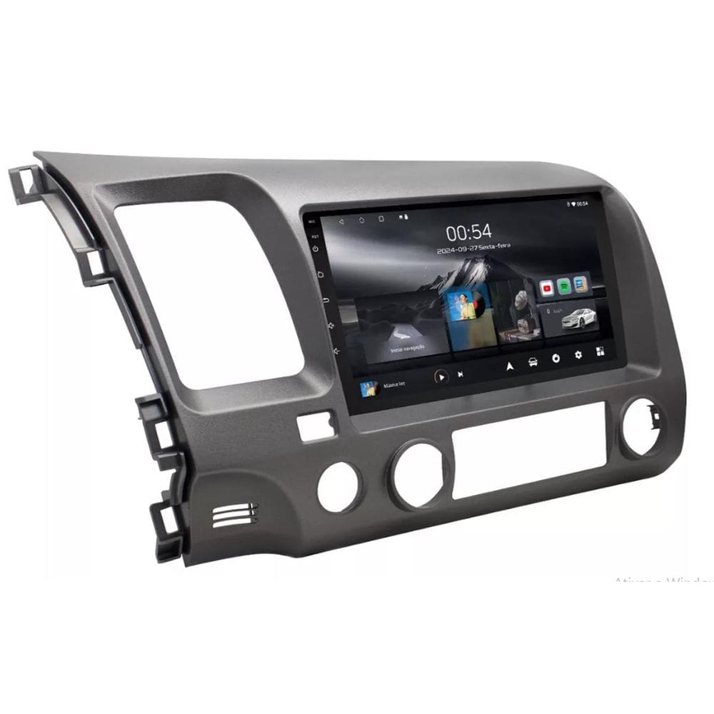 Central Multimídia New Civic 2006 2007 2008 2009 2010 2011 Adak G2 Tela de 9" QLED 2GB de RAM 64GB Android Auto e Carplay + Cãmera de ré