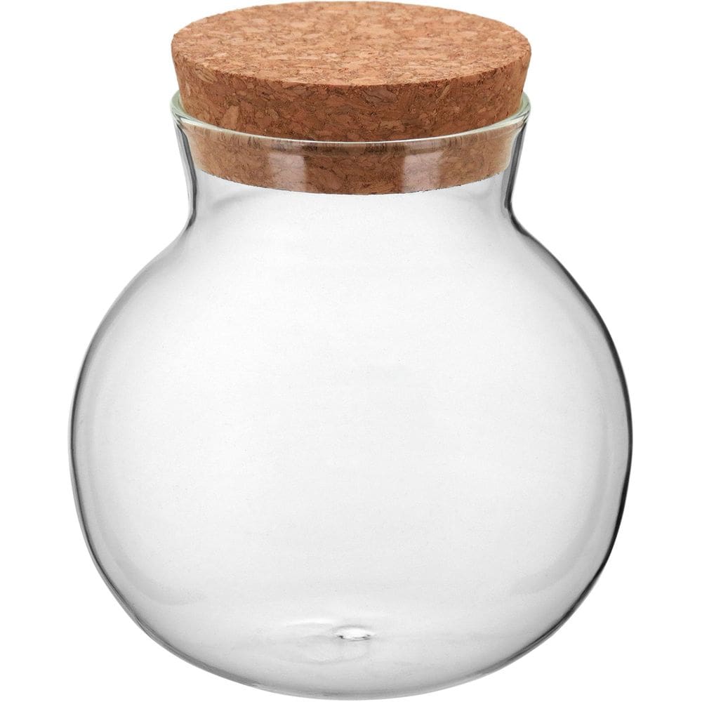 POTE 11x10x6cm 200ml BOROSILICATO TRANSP TAMPA CORTIÇA