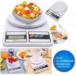 Balança Digital 10Kg Cozinha Nutrição Dieta Pesar Comida