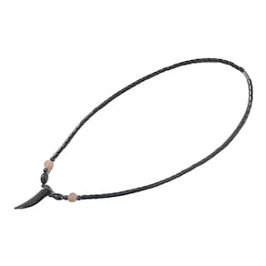 Colar Feminino Pedra Natural Hematita Dente Marfim 40 cm