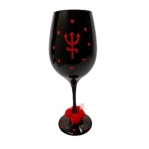 Taça Preta Pomba Gira Rosa Tridente Vermelho