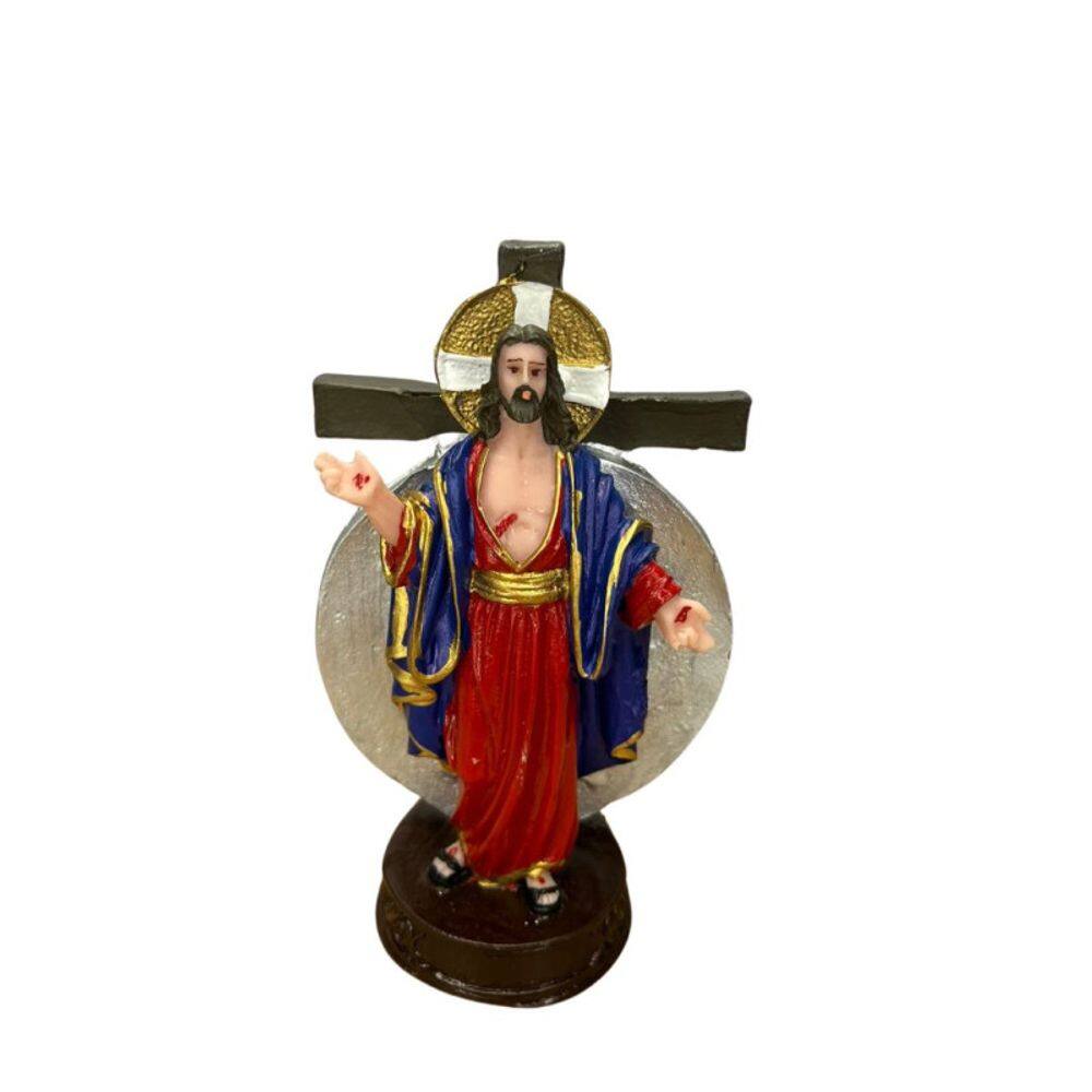 Escultura Santa Chagas de Jesus 13 cm Resina Premium