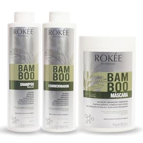 Kit ROKÉE Shampoo + Condicionador 1L + Máscara Bamboo