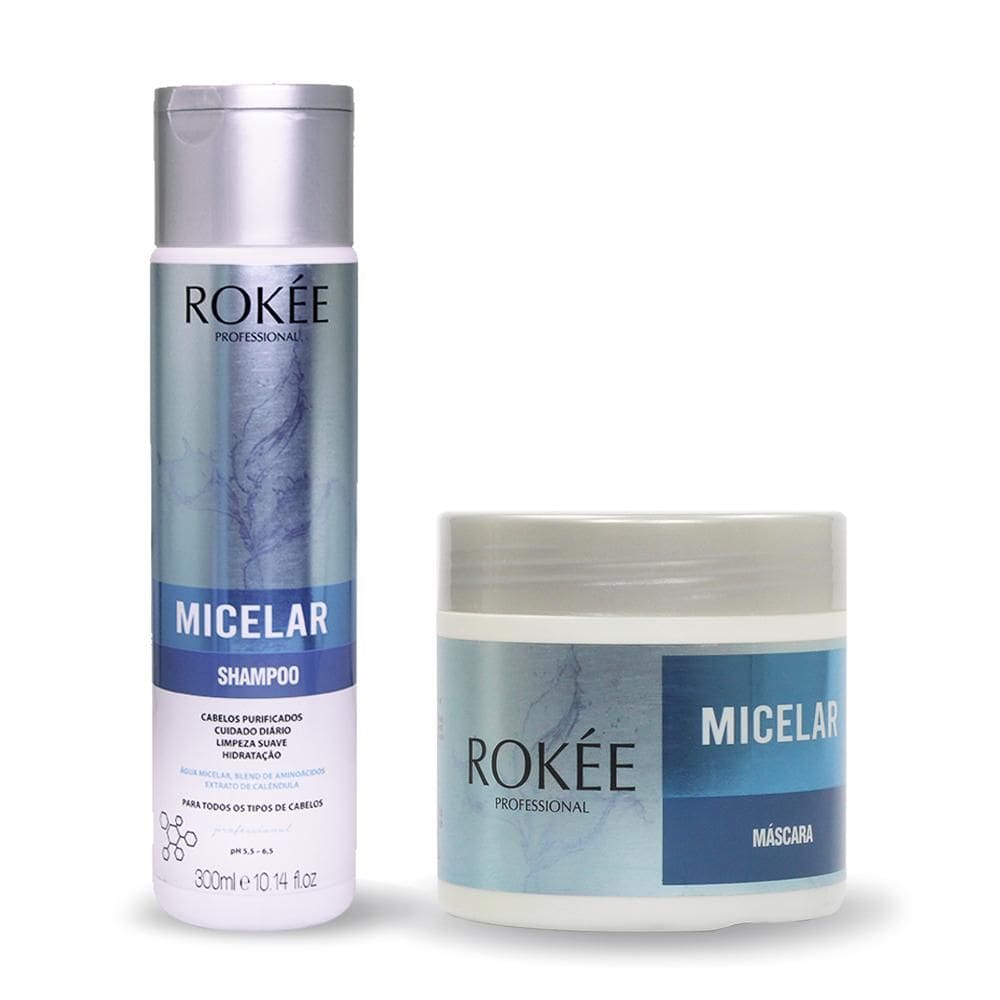 Kit ROKÉE Shampoo 300ml + Máscara Micelar 500g