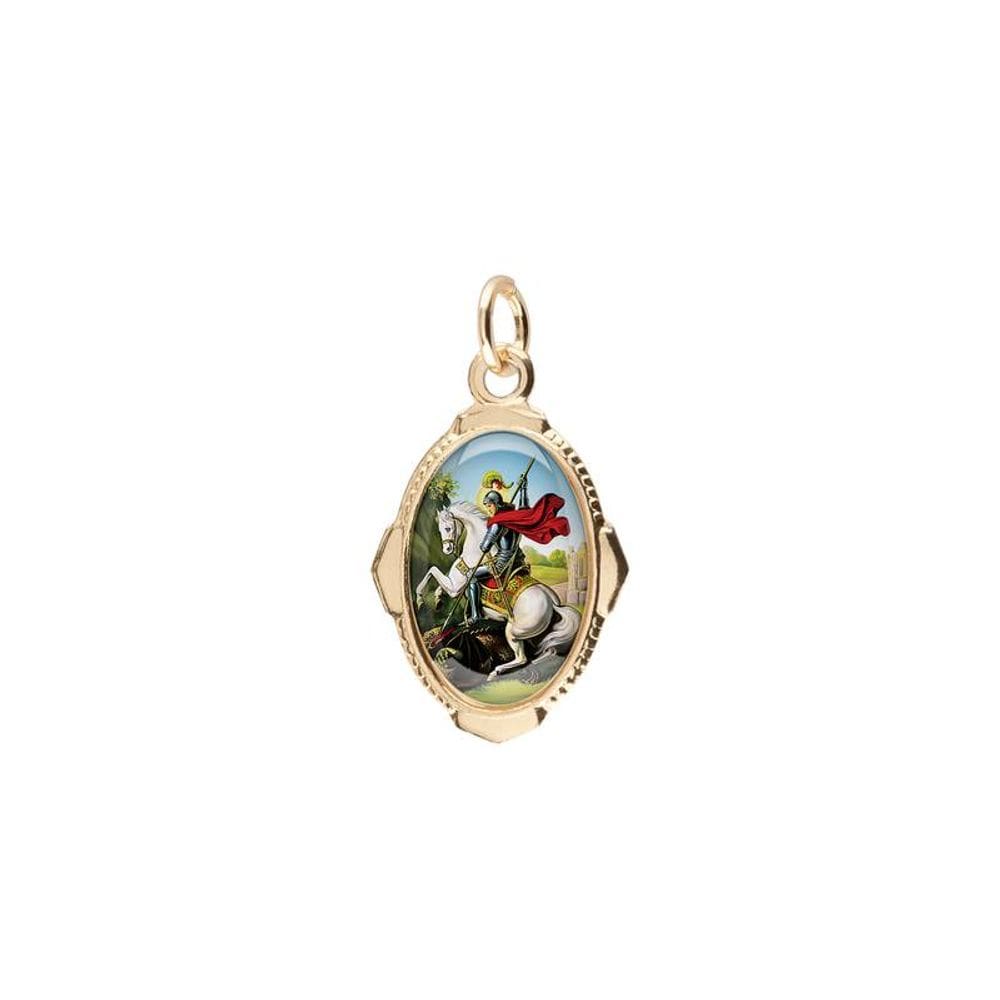 Medalha Oval São Jorge Alumínio Dourado (2 Unidades)
