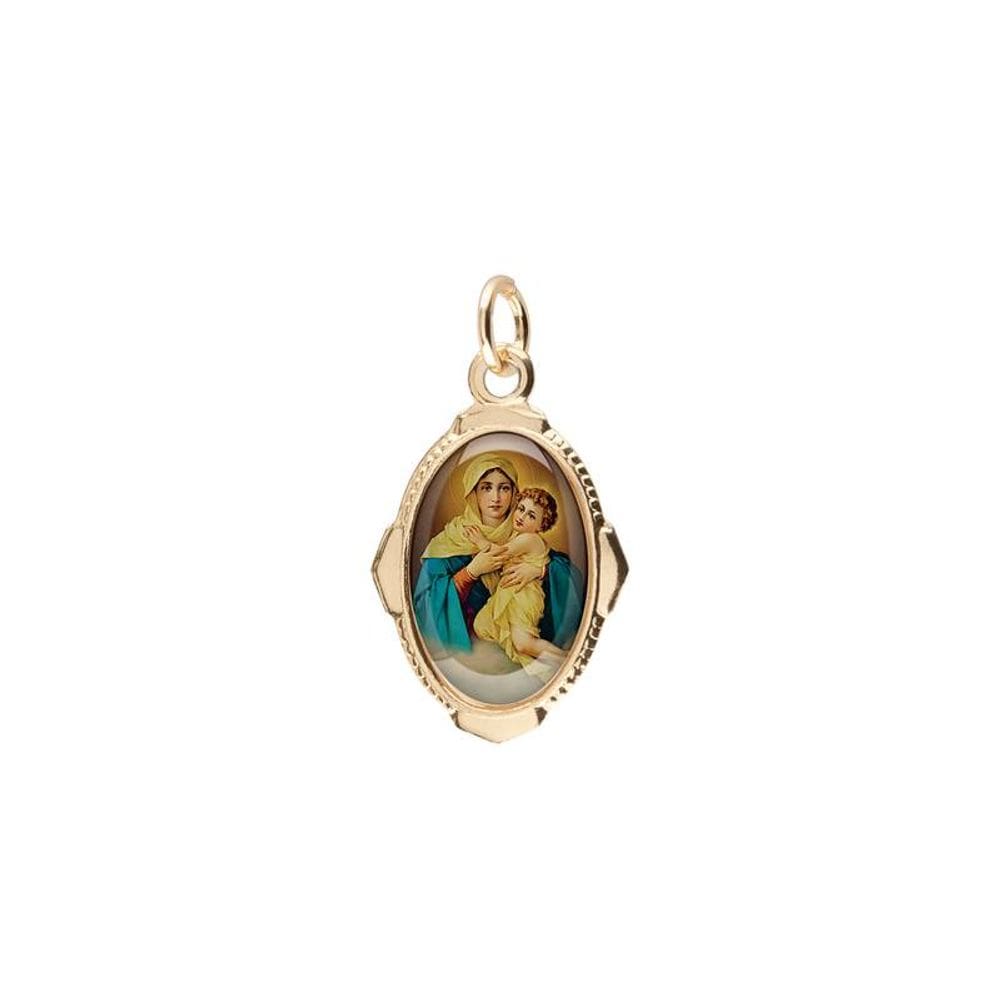 Medalha Oval Mãe Rainha Alumínio Dourado (2 Unidades)