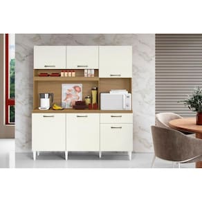 Cozinha Compacta 6 Portas 1 Gaveta Siena Atacama Off White - Aramóveis