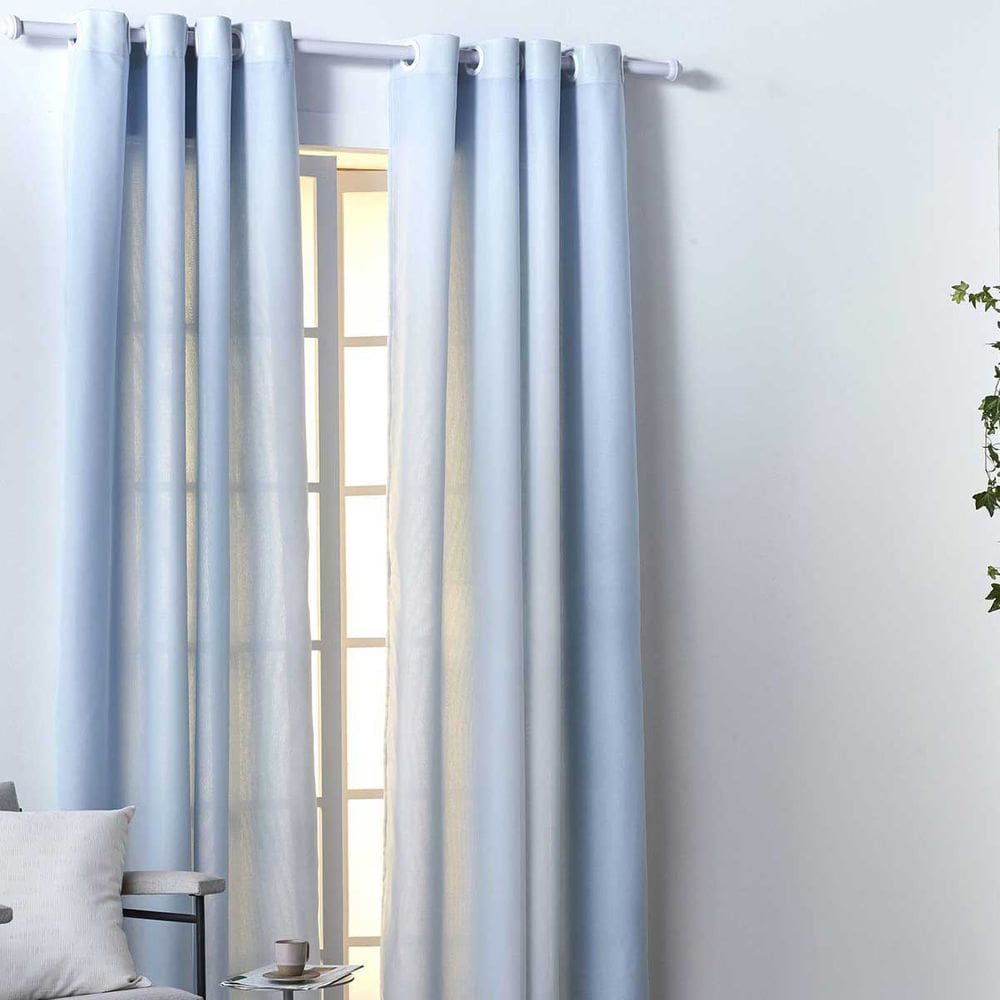 Cortina Blackout Barcelona Voil Linho Azul Com Forro Corta Luz 2,80 x 2,30 Santista
