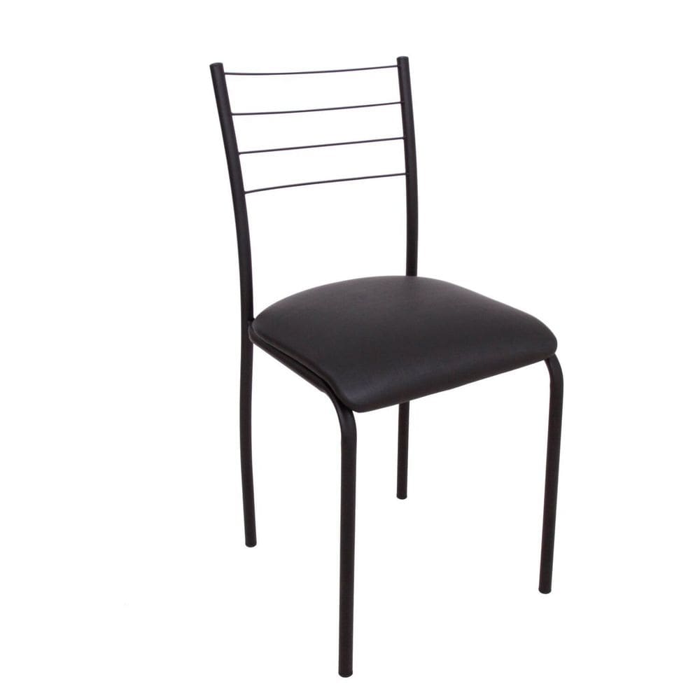 Cadeira para Sala de Jantar Suez Metal Preto/Bege