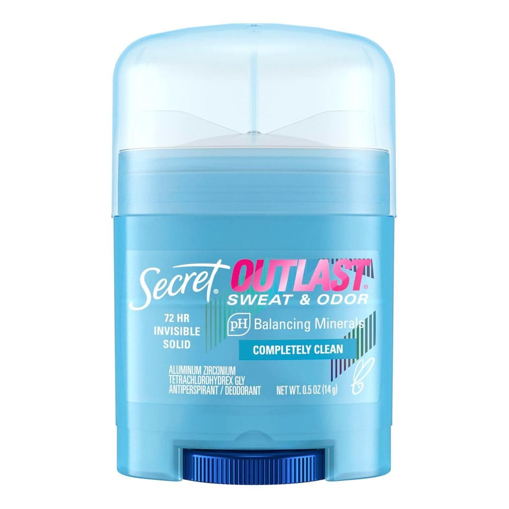 Desodorante Antitranspirante Secret para Mulheres Solido OutLast 14g - Completamente limpo