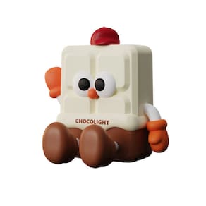 Luminária De Mesa Decorativa Formato Chocolate Recarregável Suporte De Celular