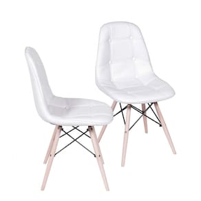 Conjunto 2 Cadeiras Eames Eifeel Botone Or Design Branco