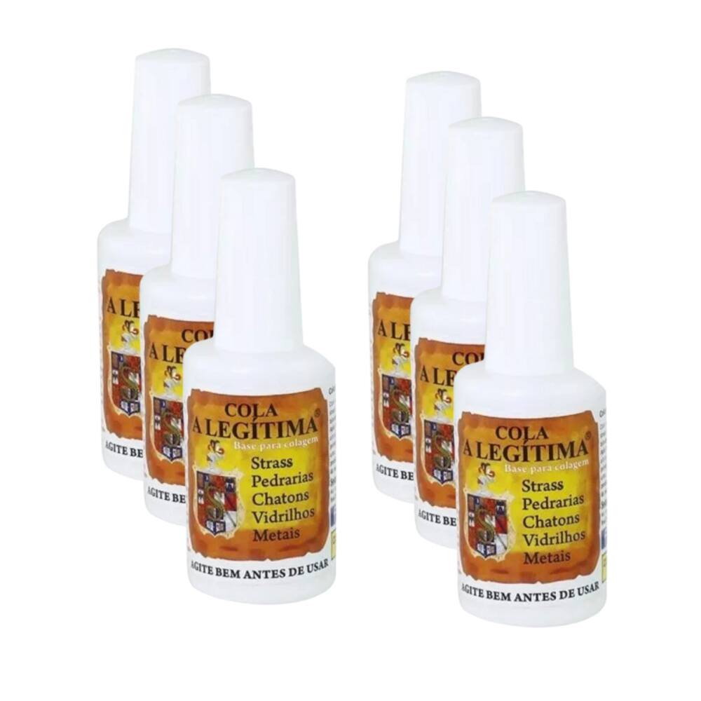 Kit C/ 6 Colas A Legítima Bijuterias Strass Artesanatos 20 ml