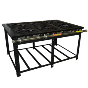 Fogão Industrial Lateral 6 Bocas Duplas Baixa Pressão 40x40 Venâncio M6