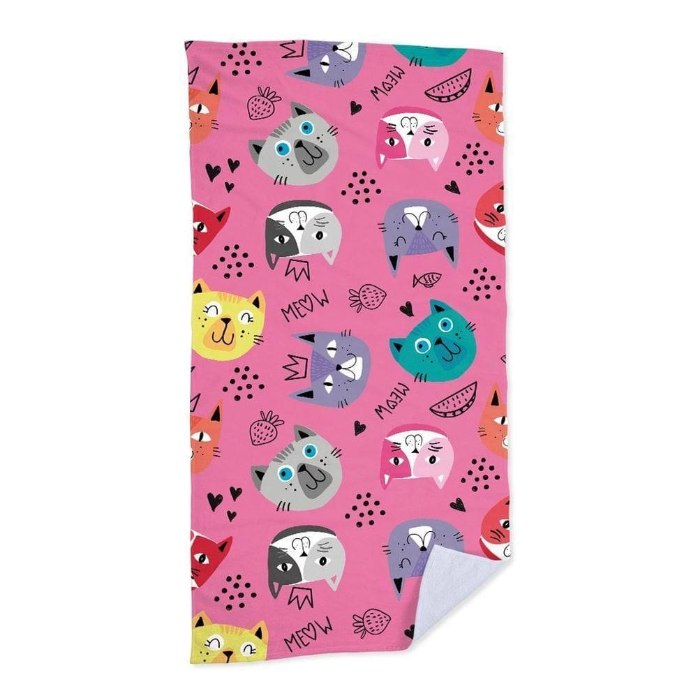 Toalha De Praia Meow Strawberry Cat