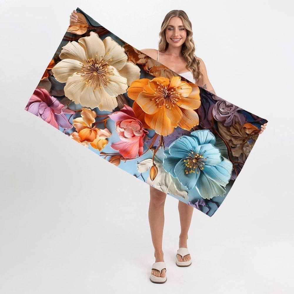 Toalha De Praia - Digital Flowers