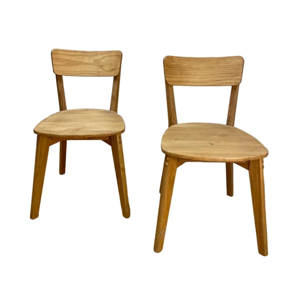 Kit 2 Cadeiras de Madeira Coleção Scandian Natural